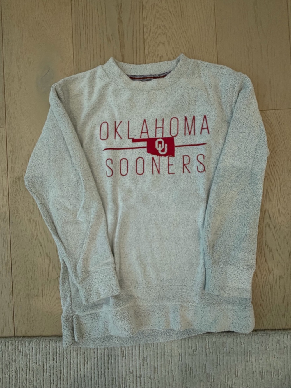 Pressbox Light Gray Crewneck Sweatshirt with Subtle Trim